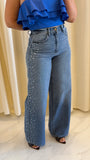 Rhinestone HighRise Denim Jeans