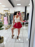 Red Ruffles Mini Skort
