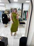 Olive Everyday Midi Dress (belt not included)