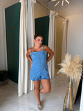 Denim Bow Straps Romper