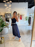 Navy Ruched Jumpsuit