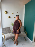 Plum Puff Halter Dress