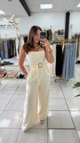 Ivory Straps SelfBelt Jumpsuit