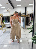Sand Balloon Strapless Jumpsuit
