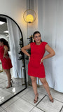 Red Cap Sleeve Dress