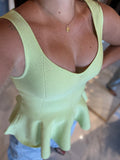 Lime Green Peplum Top