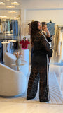 Black TwoPieces Lace Pants Set