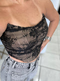 Black Lace Crop Top