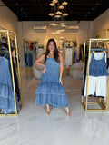 Indigo Ruffle HighLow Dress