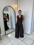 Black VNeck Jumpsuit