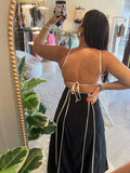 Black Contrast CutOut Dress