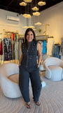 Charcoal Military Napoleon Vest & Barrel Pants