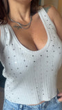 Heather Gray Sequin Tank Top