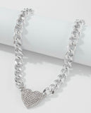 Rhinestones Heart Necklace